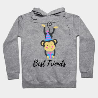 best friends black monkey illustration Hoodie